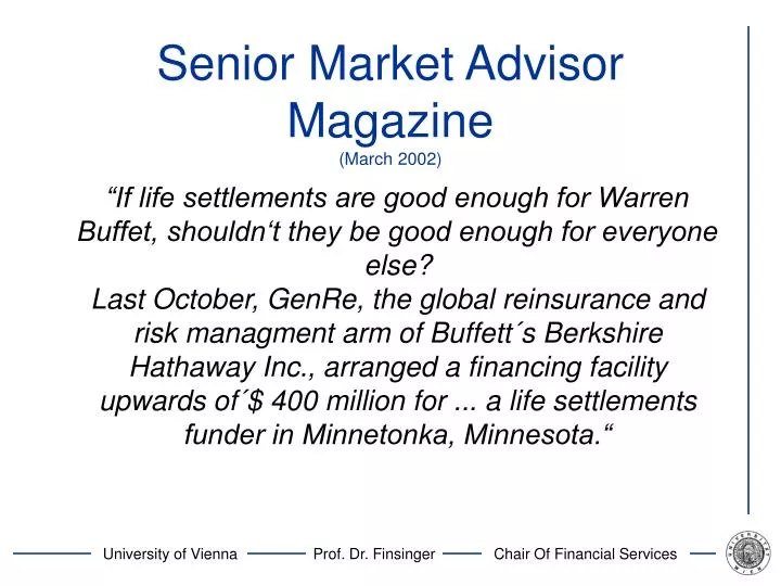 senior market advisor magazine march 2002