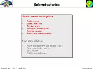 Seismotectonics
