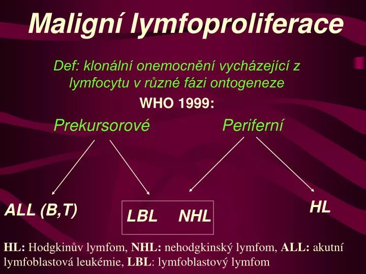 malign lymfoproliferace