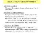 THE NATURE OF DECISION MAKING - slide 1