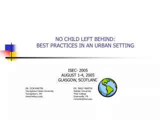 NO CHILD LEFT BEHIND: BEST PRACTICES IN AN URBAN SETTING