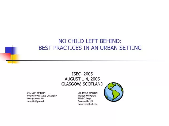 no child left behind best practices in an urban setting