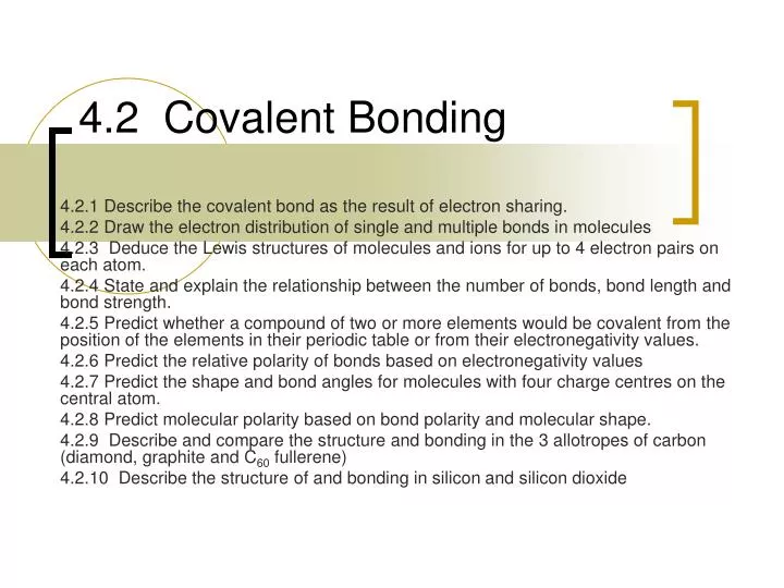 4 2 covalent bonding
