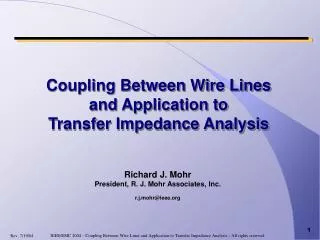 Coupling Between Wire Lines and Application to Transfer Impedance Analysis