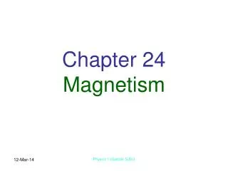 Chapter 24 Magnetism