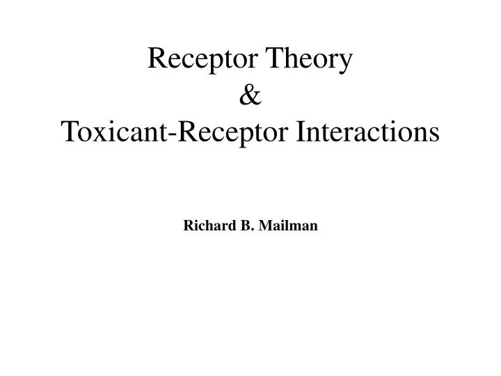 receptor theory toxicant receptor interactions