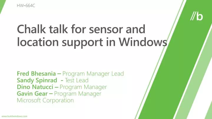 chalk talk for sensor and location support in windows
