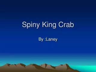 Spiny King Crab