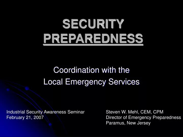 security preparedness