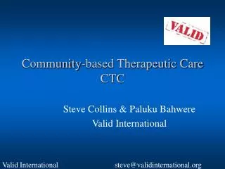 Community-based Therapeutic Care CTC