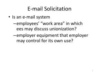 E-mail Solicitation
