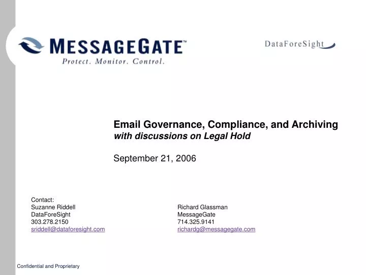 email governance compliance and archiving with discussions on legal hold