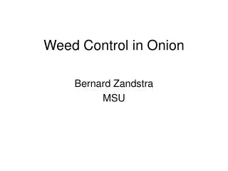 Weed Control in Onion