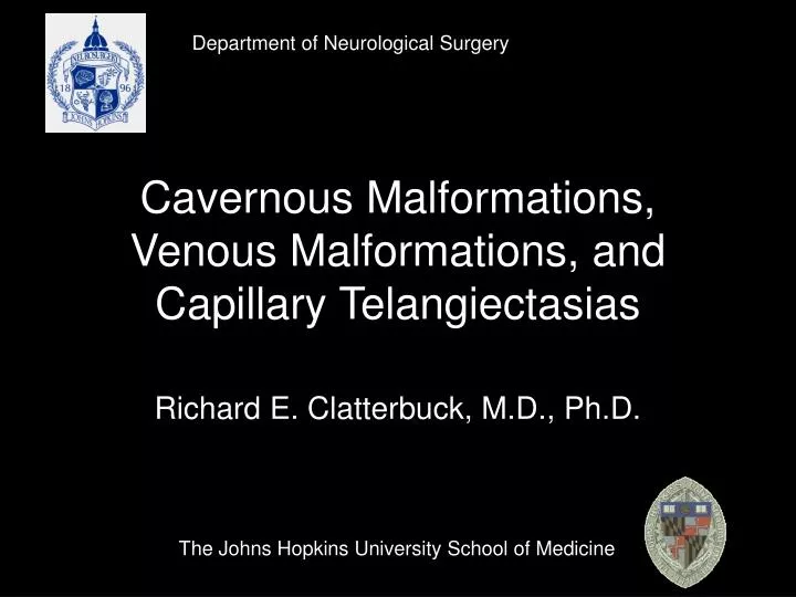 cavernous malformations venous malformations and capillary telangiectasias