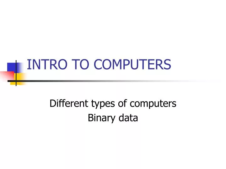 intro to computers