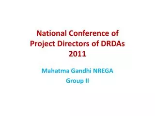 National Conference of Project Directors of DRDAs 2011