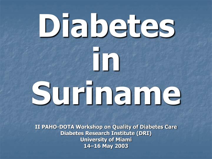 diabetes in suriname