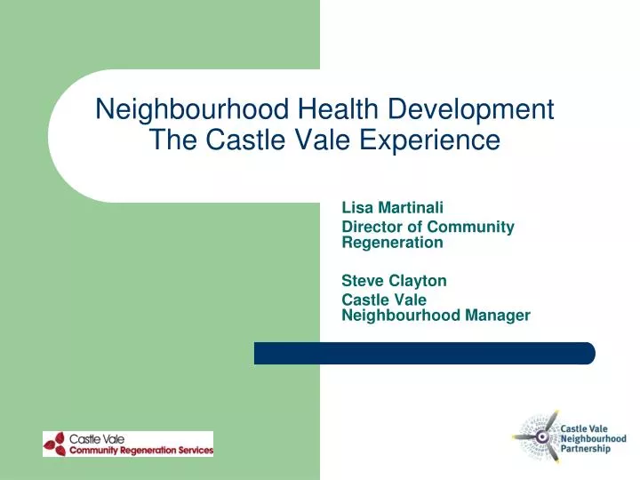 neighbourhood health development the castle vale experience