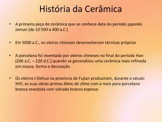 História da Cerâmica
