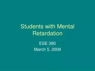 Students with Mental Retardation