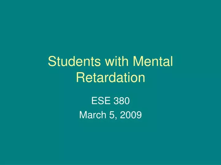 students with mental retardation