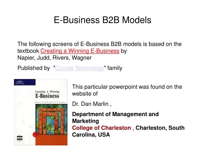 e business b2b models