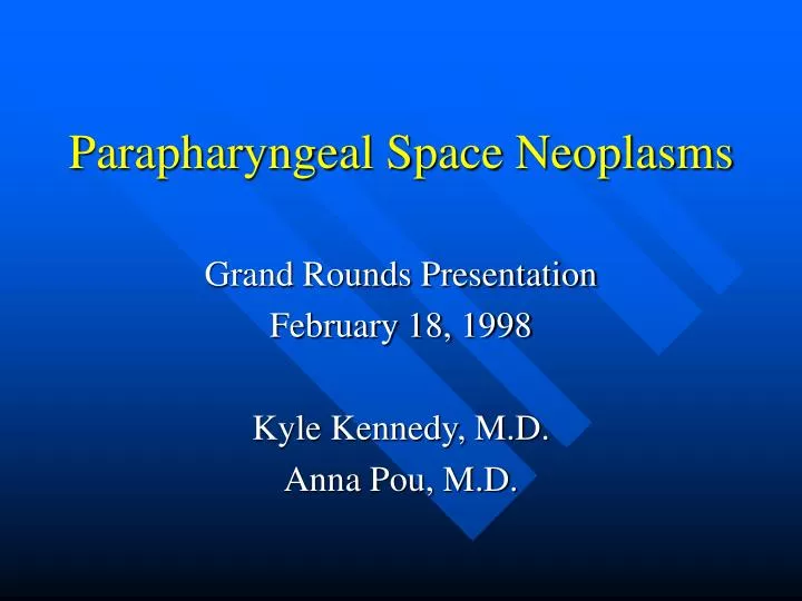 parapharyngeal space neoplasms