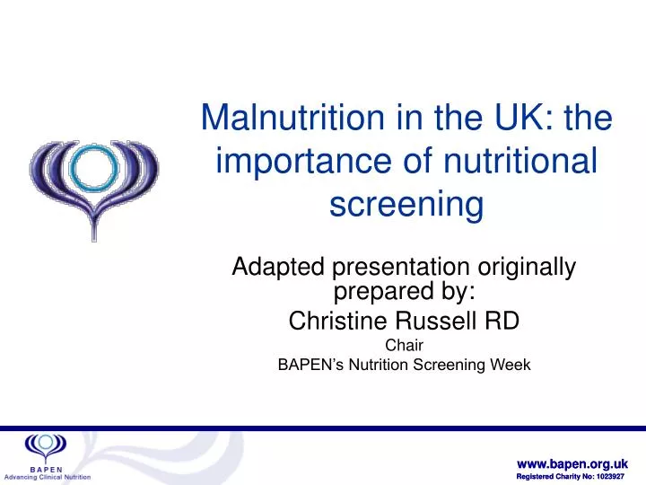 malnutrition in the uk the importance of nutritional screening