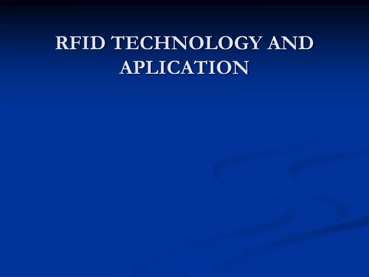 rfid technology and aplication