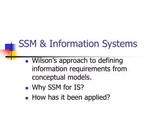 SSM &amp; Information Systems
