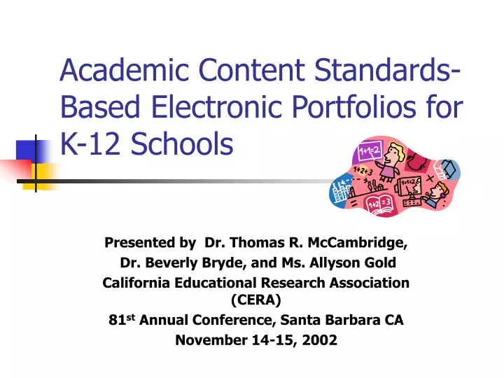 academic content standards based electronic portfolios for k 12 schools