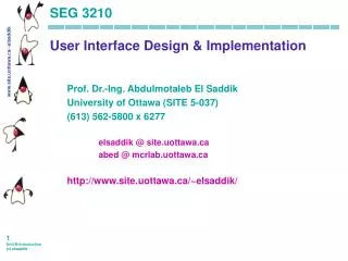SEG 3210 User Interface Design &amp; Implementation