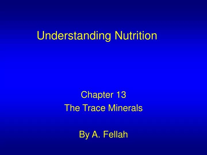 understanding nutrition
