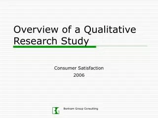 Overview of a Qualitative Research Study