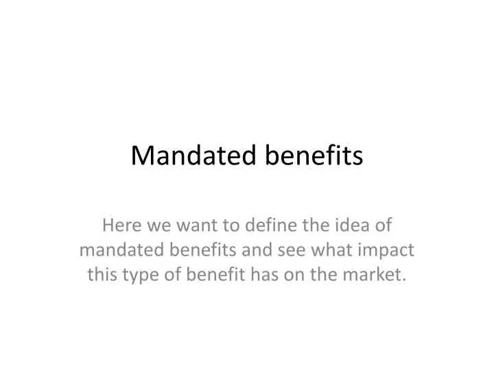 mandated benefits