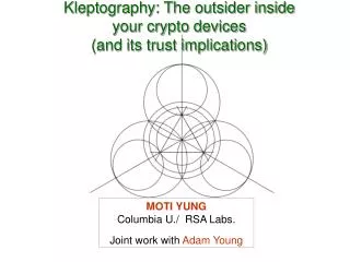 Kleptography: The outsider inside your crypto devices (and its trust implications)