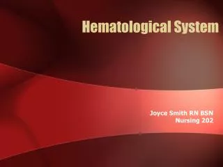 Hematological System