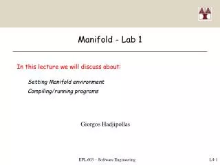 Manifold - Lab 1