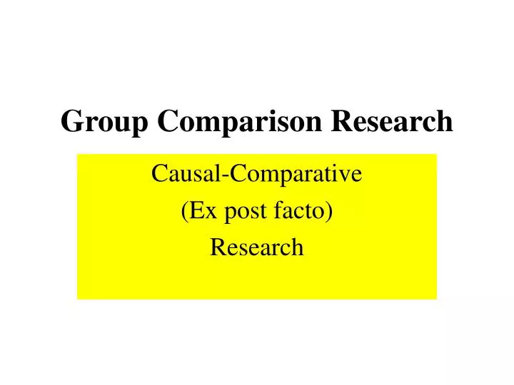 group comparison research