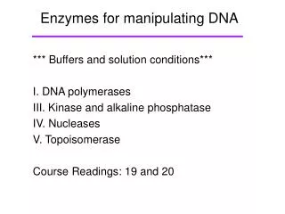 Enzymes for manipulating DNA