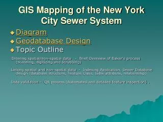 GIS Mapping of the New York City Sewer System