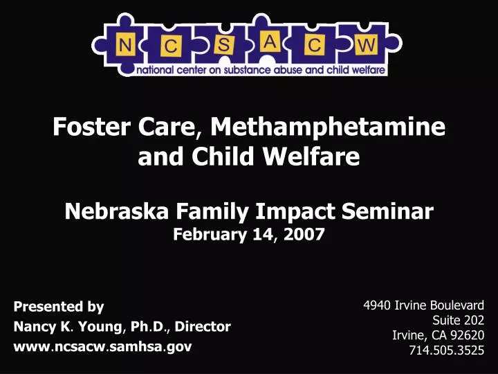 foster care methamphetamine and child welfare nebraska family impact seminar february 14 2007