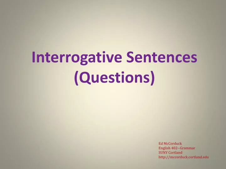 interrogative sentences questions