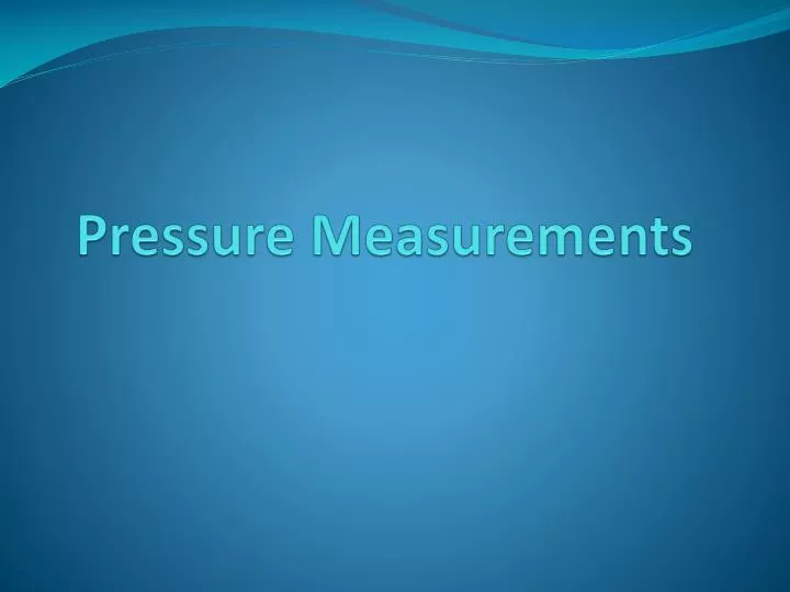 pressure measurements