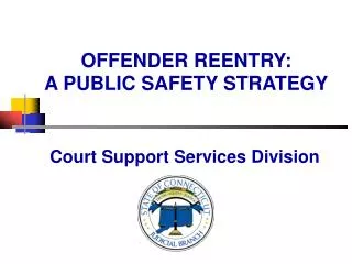 OFFENDER REENTRY: A PUBLIC SAFETY STRATEGY