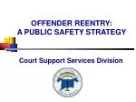 OFFENDER REENTRY: A PUBLIC SAFETY STRATEGY