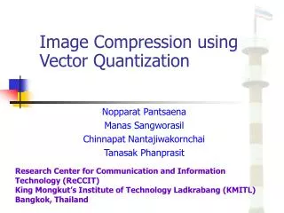 Image Compression using Vector Quantization