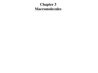 Chapter 3 Macromolecules