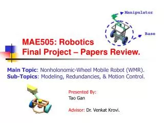 MAE505: Robotics Final Project – Papers Review.