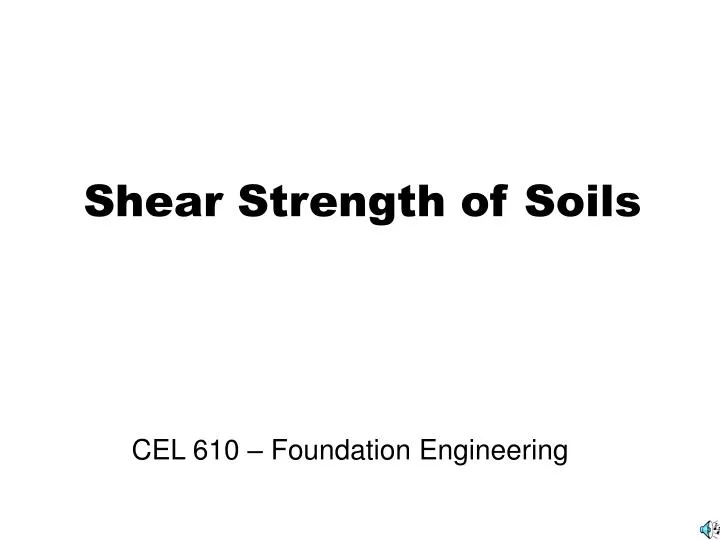 shear strength of soils